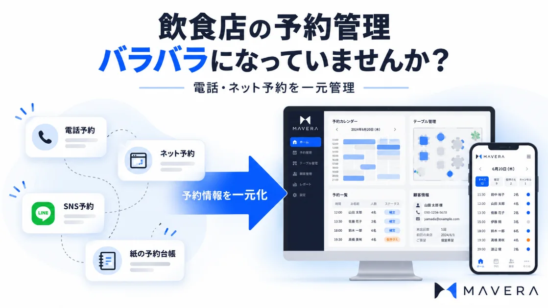 飲食店の予約管理を一元化する方法｜電話・ネット予約の二重管理とダブルブッキングを防ぐ7つのポイント
